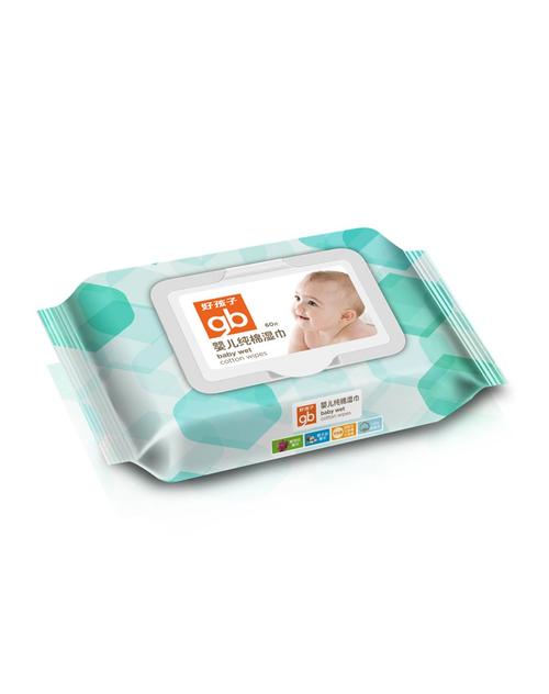 好孩子goodbaby母婴用品专场好孩子婴儿纯棉湿巾60片带盖三连包(网络